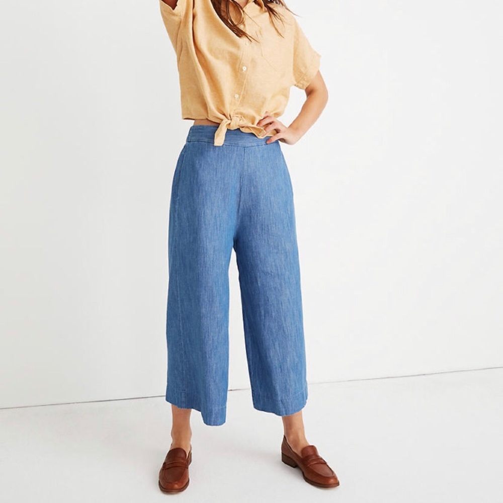 Madewell Chambray Soft Cropped Pants - New!